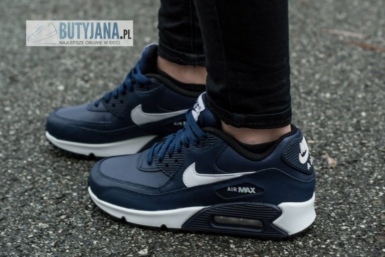 Buty Nike Air Max 90 Leather 724821-401 Midnight Navy / White – Black – już na pokładzie !