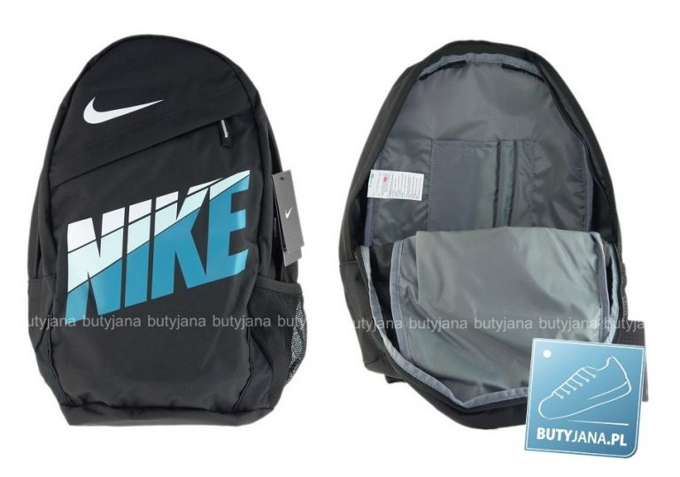 Czarny plecak Nike z niebieskim logo