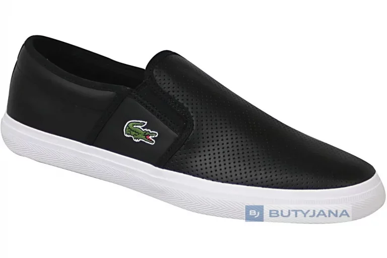 Męskie bardzo wygodne buty wsuwane Lacoste Gazon z najwyższej jakości skóry.