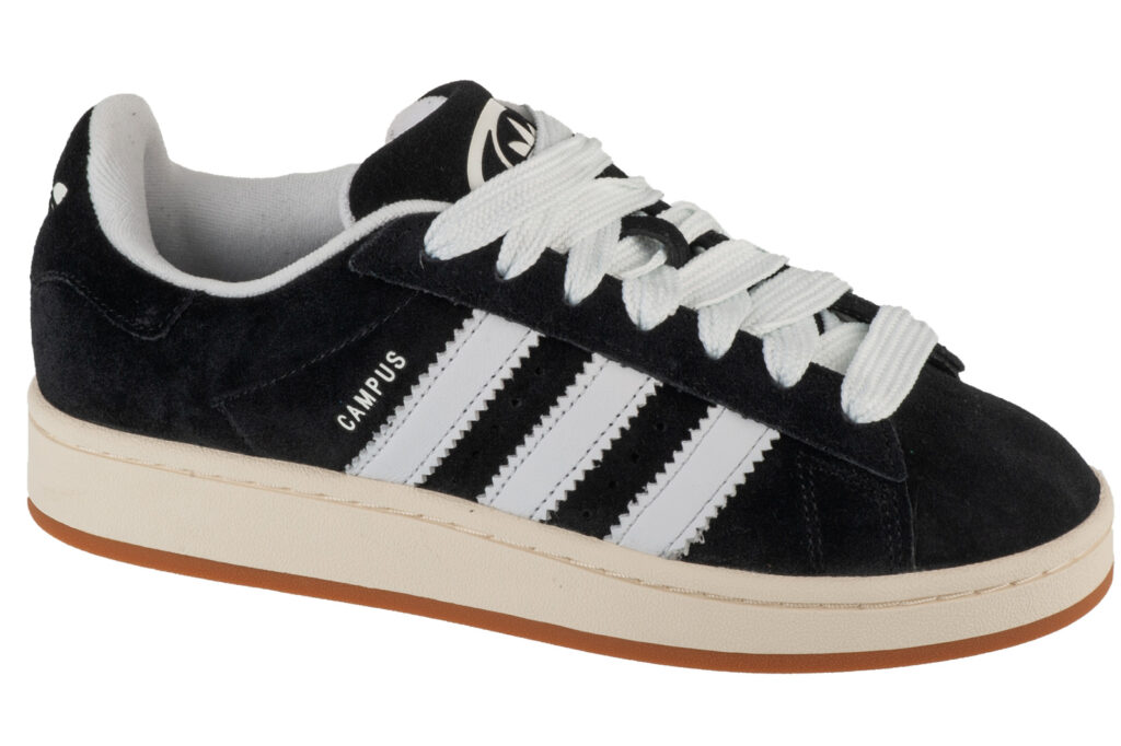 Adidas Campus czarne, czarno-białe, beżowa podeszwa