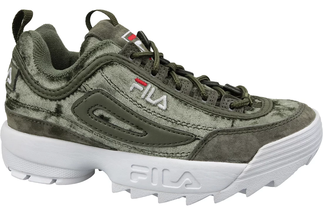 Fila Disruptor S Wmn Low 1010555-50I, Damskie, Zielone, buty sneakers, skóra zamszowa, rozmiar: 38