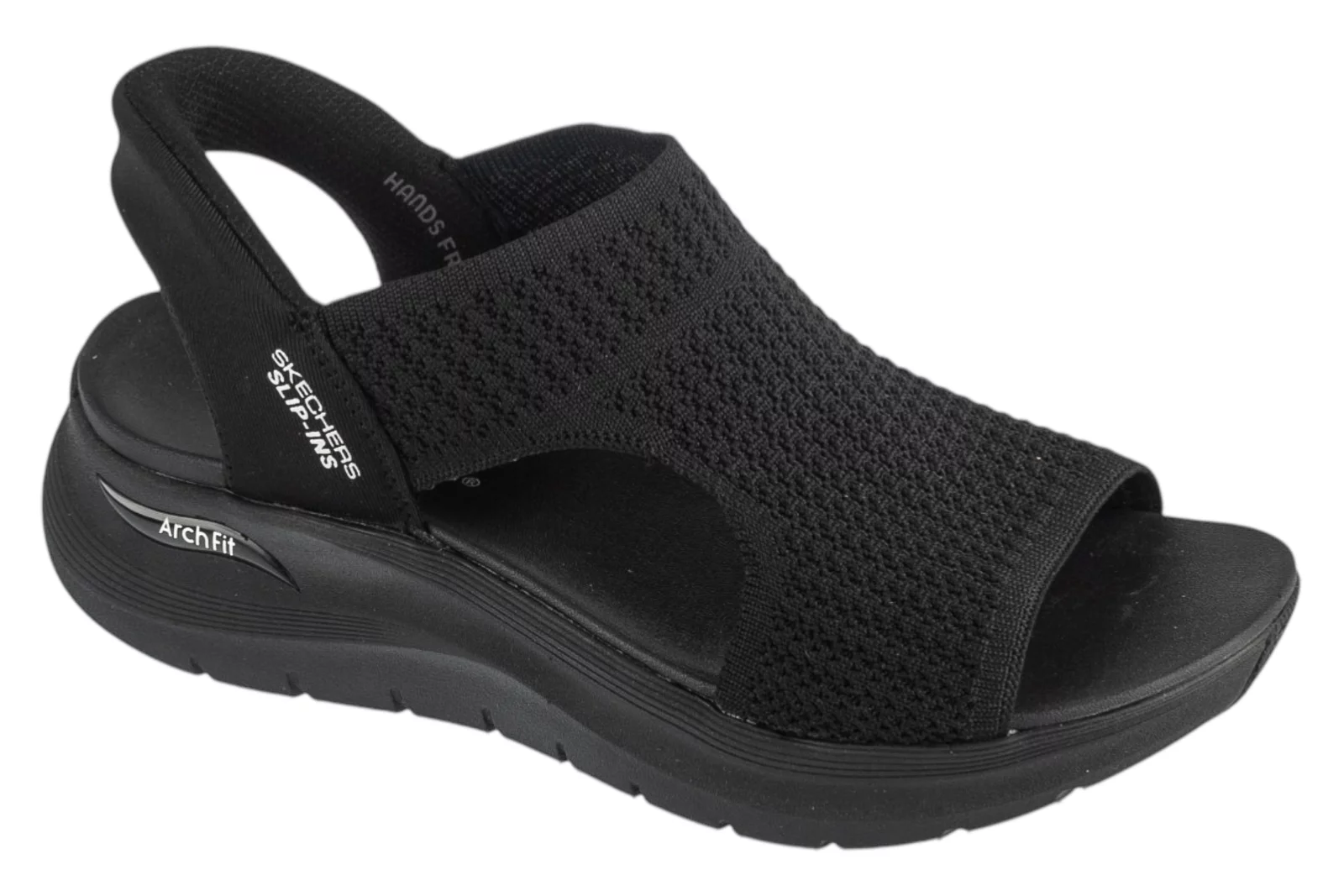 Skechers Slip-ins: Arch Fit 2.0 Sandal - My Everyday 119466-BBK, Damskie, Czarne, sandały, tkanina, rozmiar: 40