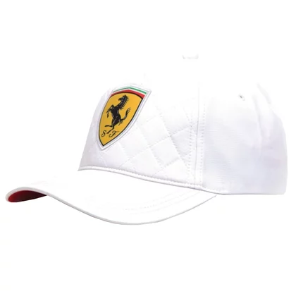 Ferrari SF FW Quilt Cap 130181044-200 130181044-200 męskie czapki z daszkiem, Białe 001