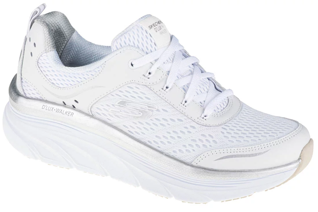Skechers Relaxed Fit: D'Lux Walker - Infinite Motion 149023-WSL, Damskie, Białe, buty sneakers, przewiewna siateczka, rozmiar: 36,5