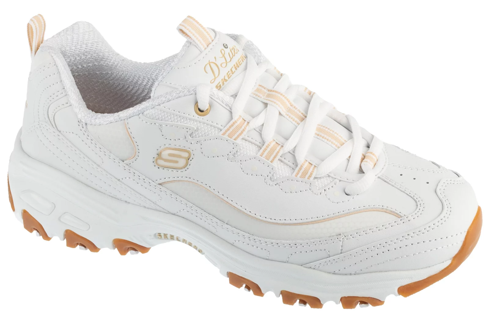 Skechers D'Lites - Good Neutral 149807-WHT, Damskie, Białe, buty sneakers, nubuk, rozmiar: 40