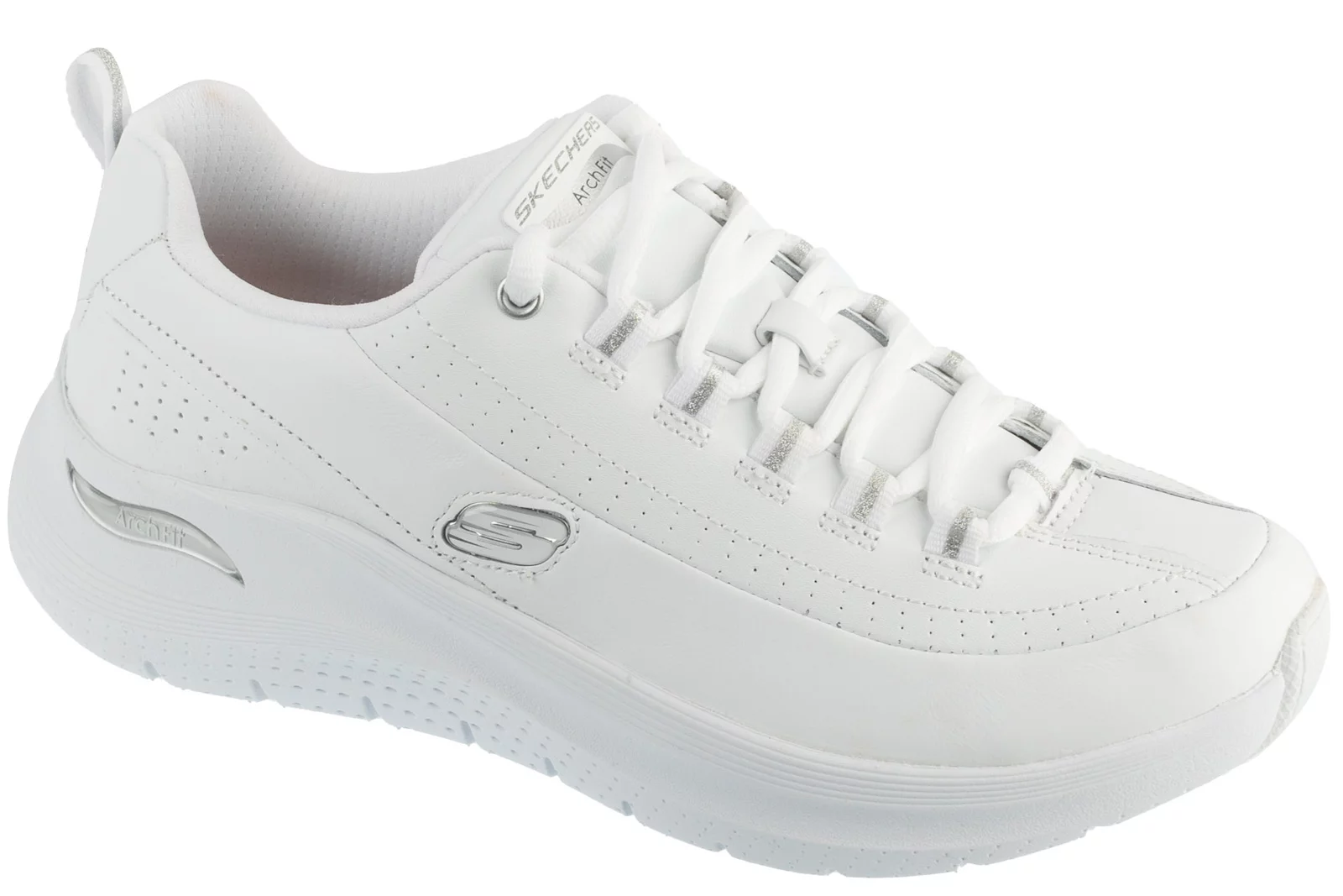 Skechers Arch Fit 2.0 - Star Bound 150061-WSL, Damskie, Białe, buty sportowe, skóra naturalna, rozmiar: 41