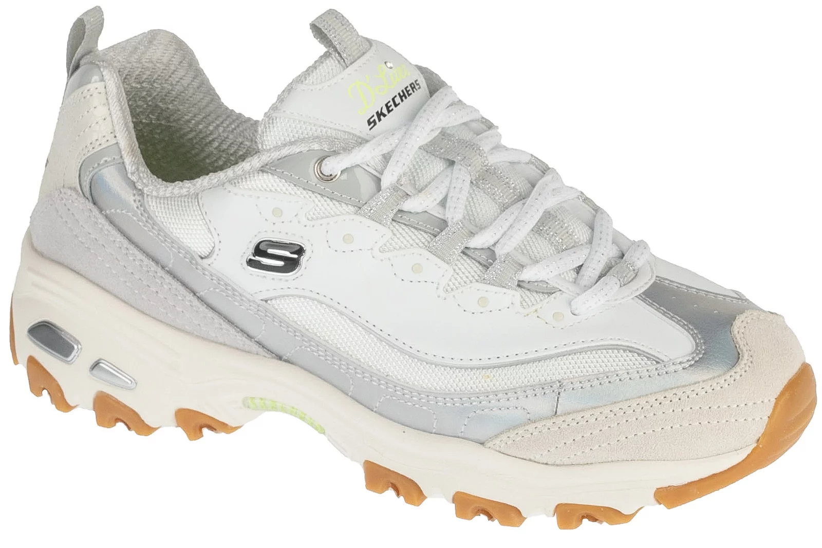 Skechers D'Lites - Dazzling Shine 150556-WGY, Damskie, Białe, buty sneakers, skóra syntetyczna, rozmiar: 39