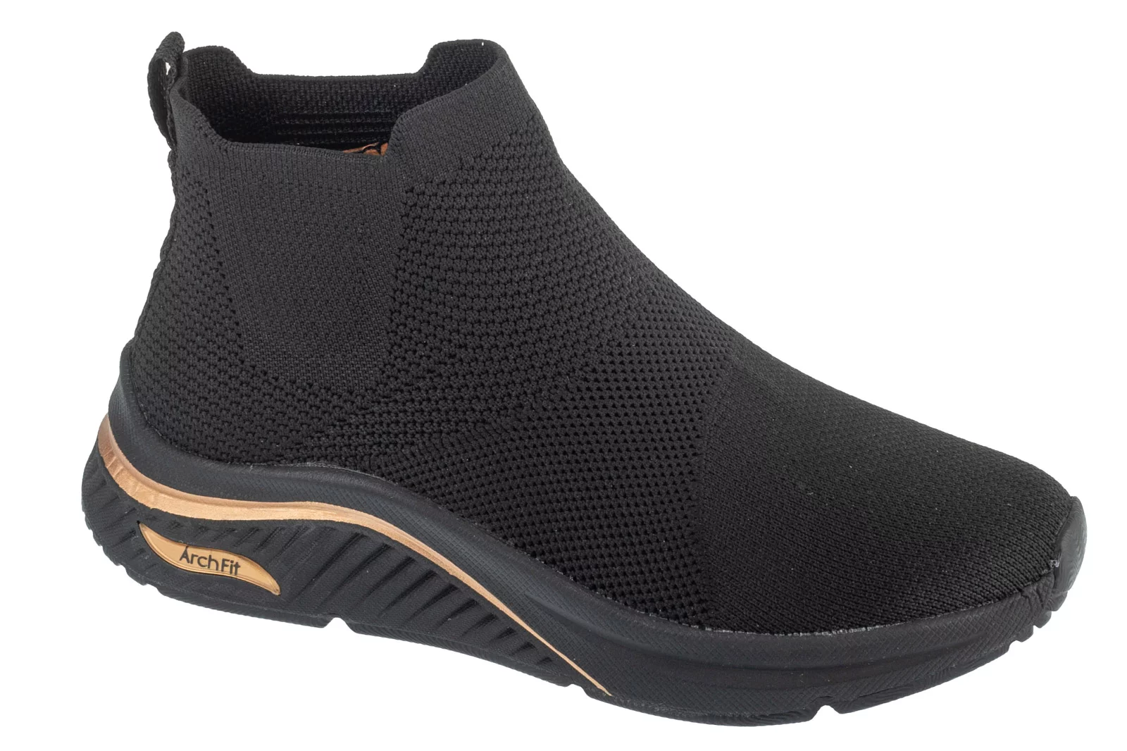 Skechers Arch Fit S-Miles - Sock Walk 155580-BBK, Damskie, Czarne, buty sportowe, tkanina, rozmiar: 37