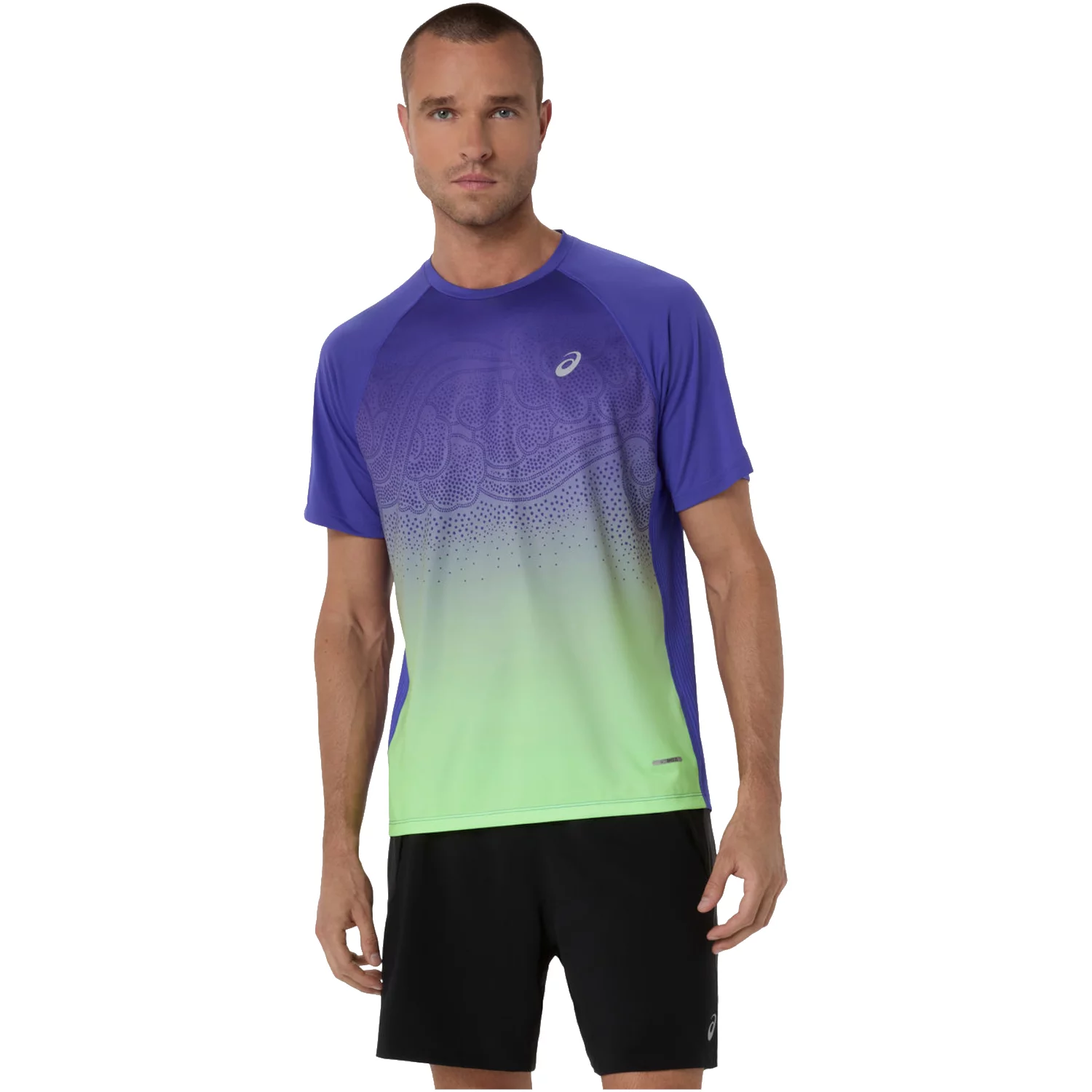 ASICS Road Fade SS Top 2011D512-401, Męskie, Niebieskie, t-shirty, poliester, rozmiar: M