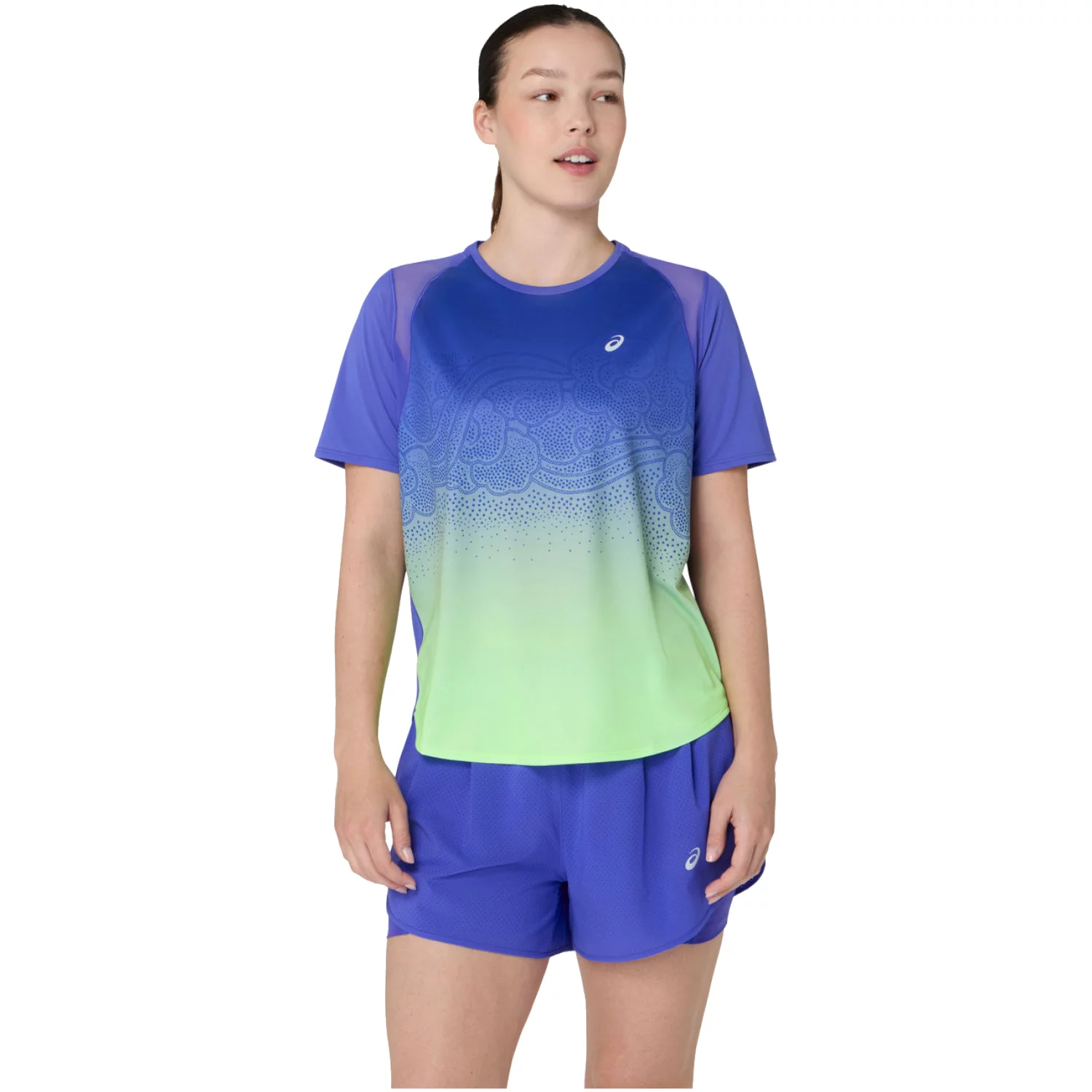 ASICS Road Fade SS Top 2012D420-400, Damskie, Niebieskie, t-shirty, poliester, rozmiar: M