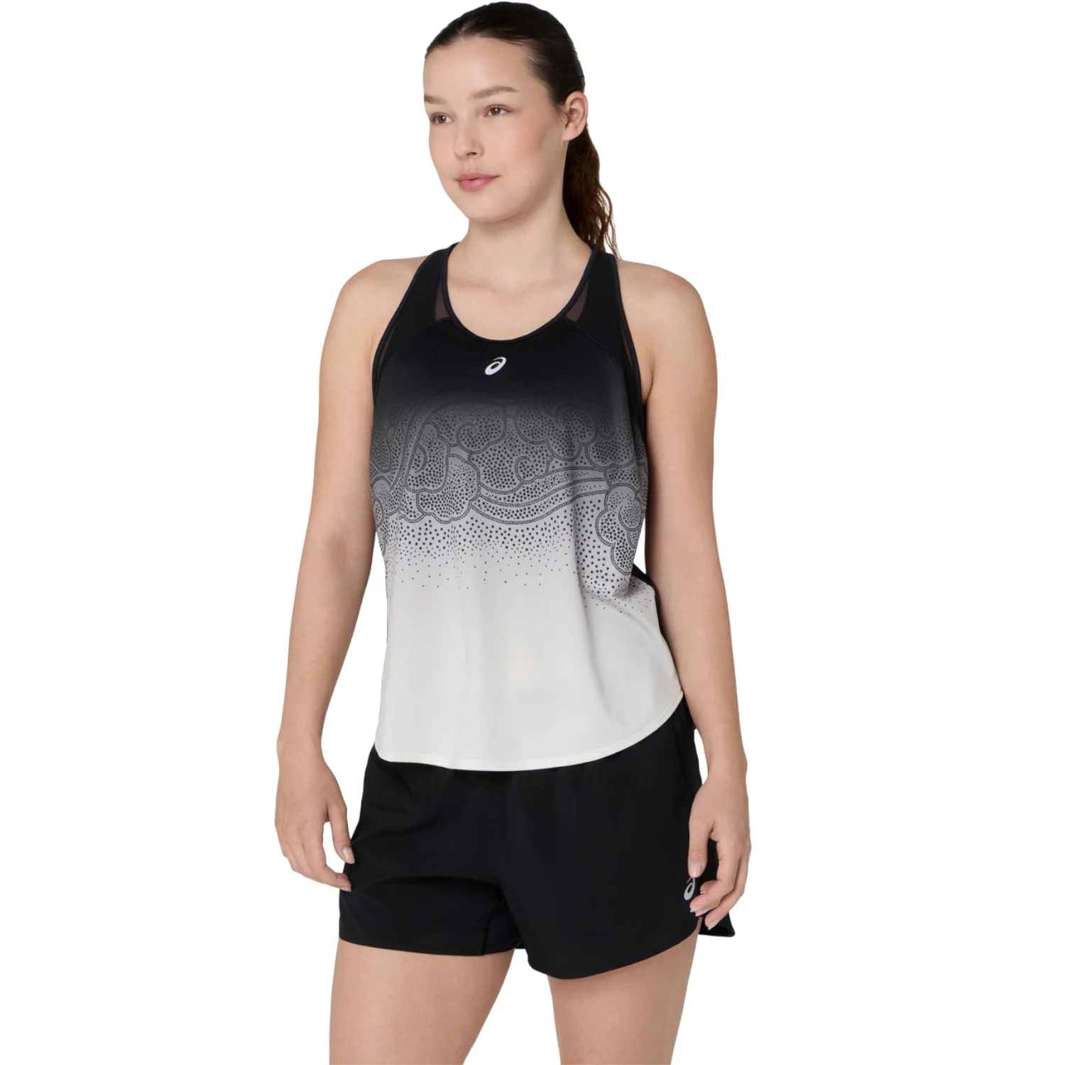 ASICS Road Fade Tank 2012D429-001, Damskie, Czarne, t-shirty, poliester, rozmiar: S