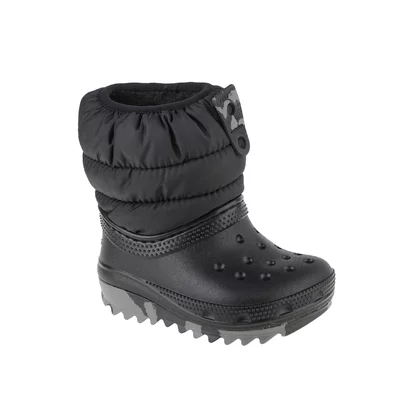Crocs Classic Neo Puff Boot Toddler 207683-001 dla chłopca śniegowce, Czarne 001