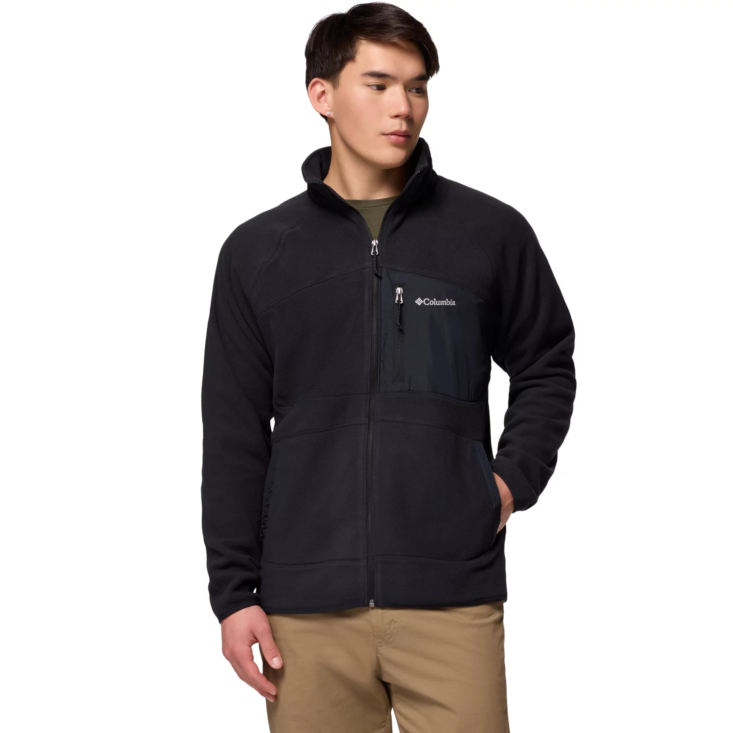 Columbia Fast Trek Overlay Full Zip Fleece 2135691010, Męskie, Czarne, polary, poliester, rozmiar: XL