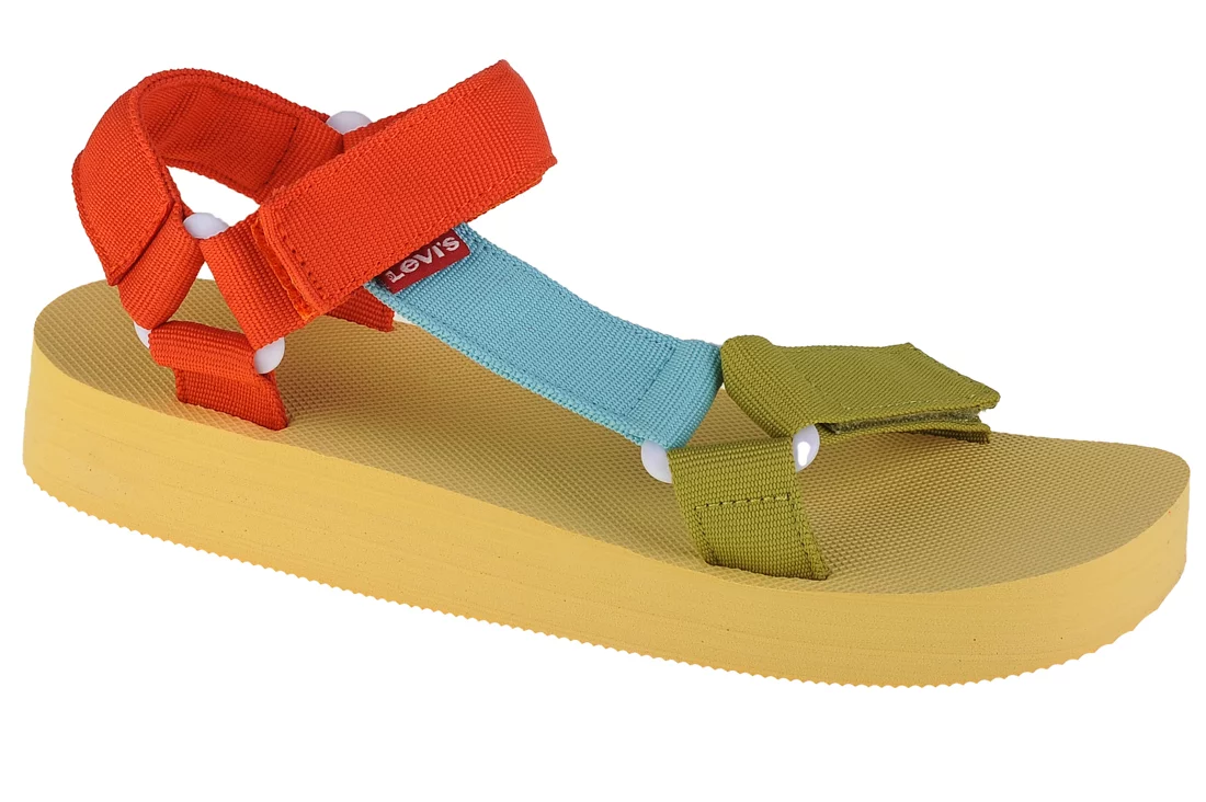 Levi's Cadys Low Sandal 233029-109-70, Damskie, Żółte, sandały, tkanina, rozmiar: 40