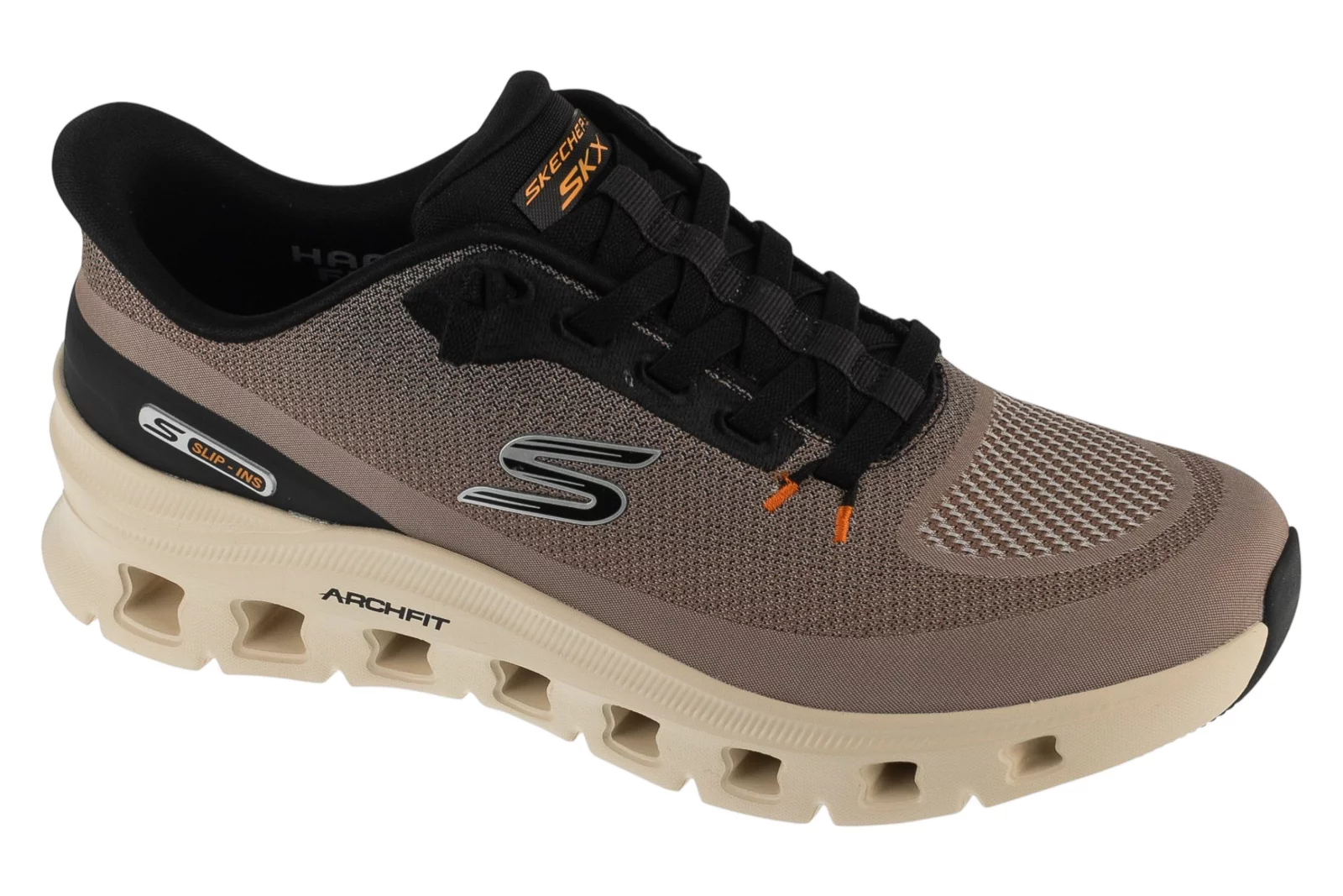 Skechers Slip-ins: Arch Fit Glide-Step Pro 233110-TPBK, Męskie, Beżowe, buty sportowe, przewiewna siateczka, rozmiar: 45