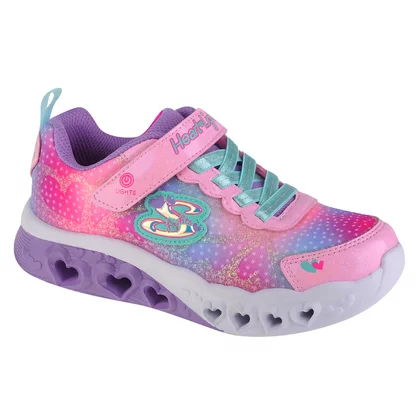 Skechers Flutter Heart Lights 302315L-PKMT dla dziewczynki buty sneakers, Różowe 001