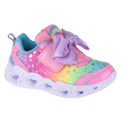 Skechers Heart Lights-All About Bows 302655N-PKMT dla dziewczynki buty sneakers, Różowe 001