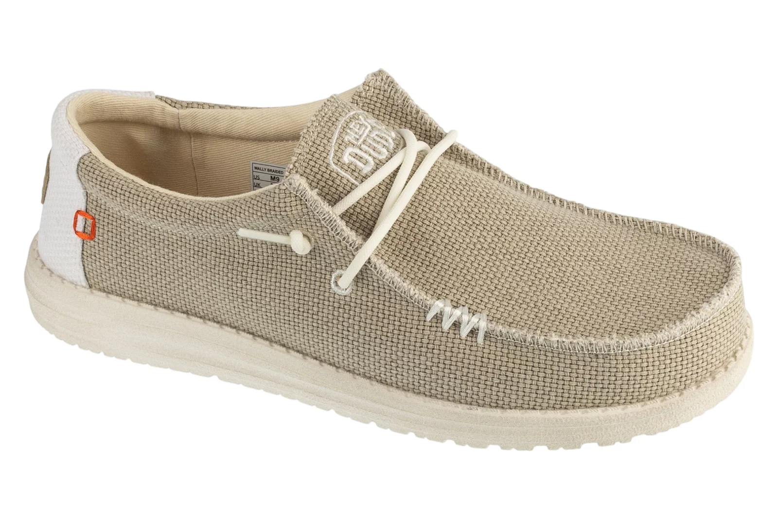 Hey Dude Wally Braided 40003-1LB, Męskie, Beżowe, buty sneakers, tkanina, rozmiar: 47