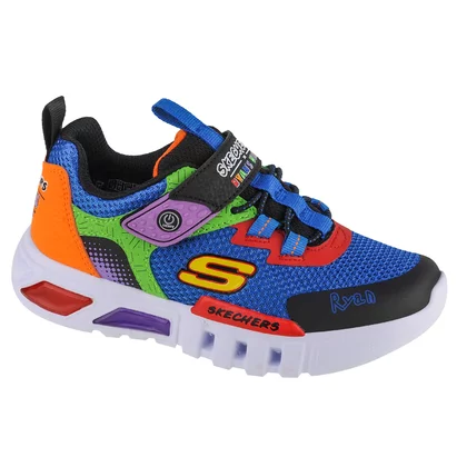 Skechers Flex-Glow - Flash Fun 406061L-BKMT dla chłopca buty sneakers, Niebieskie 001