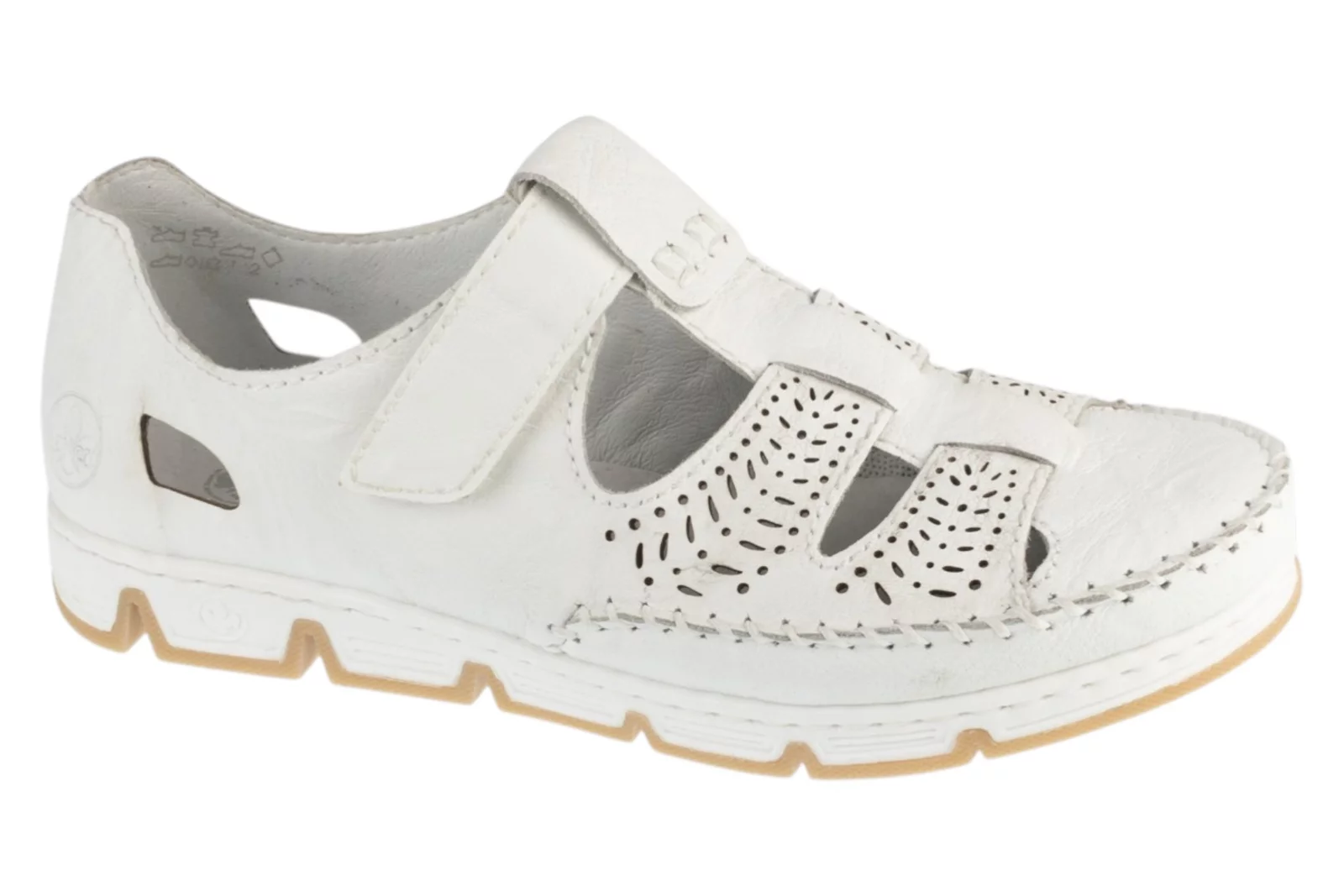 Rieker Shoes 49958-81, Damskie, Białe, półbuty, skóra naturalna, rozmiar: 37