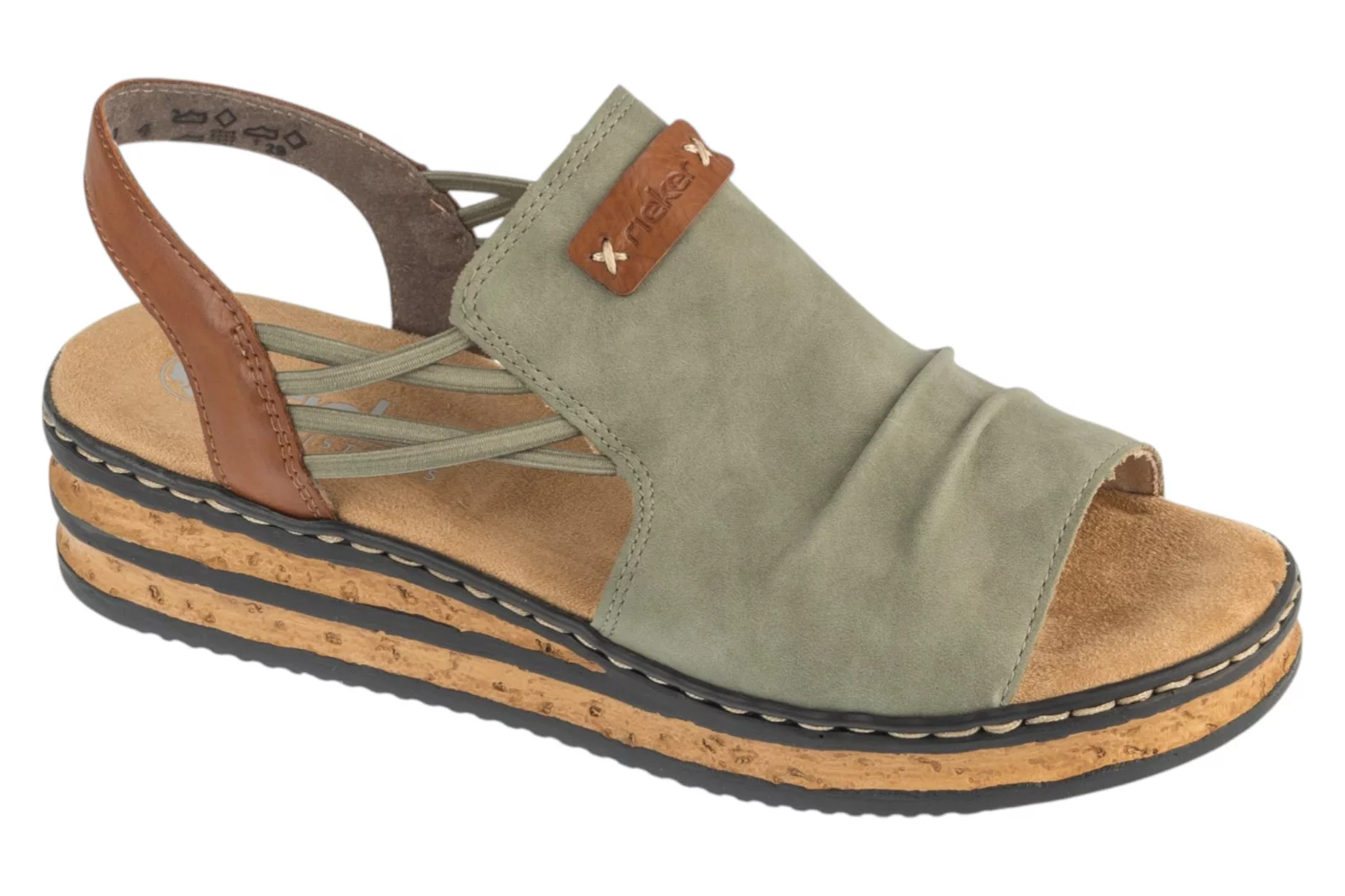 Rieker Sandals 62962-52, Damskie, Szare, sandały, skóra syntetyczna, rozmiar: 42