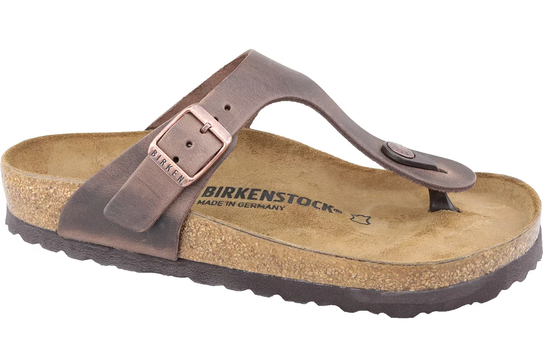 Birkenstock Gizeh NU Oiled 743831, Damskie, Brązowe, japonki, nubuk, rozmiar: 40