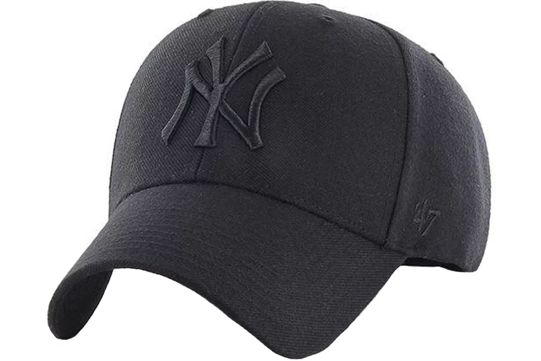 47 Brand New York Yankees MVP Cap B-MVPSP17WBP-BKB, Unisex, Czarne, czapki z daszkiem, akryl, rozmiar: One size
