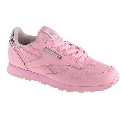 Reebok Classic Leather Metallic BD5898 dla dziewczynki buty sportowe, Różowe 001