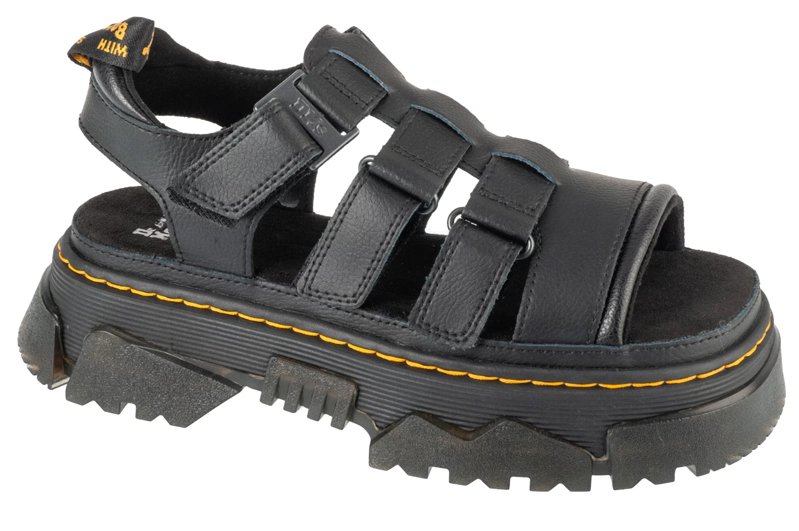 Dr. Martens Mattison 3 Strap Sandals DM40891001, Damskie, Czarne, sandały, skóra naturalna, rozmiar: 41