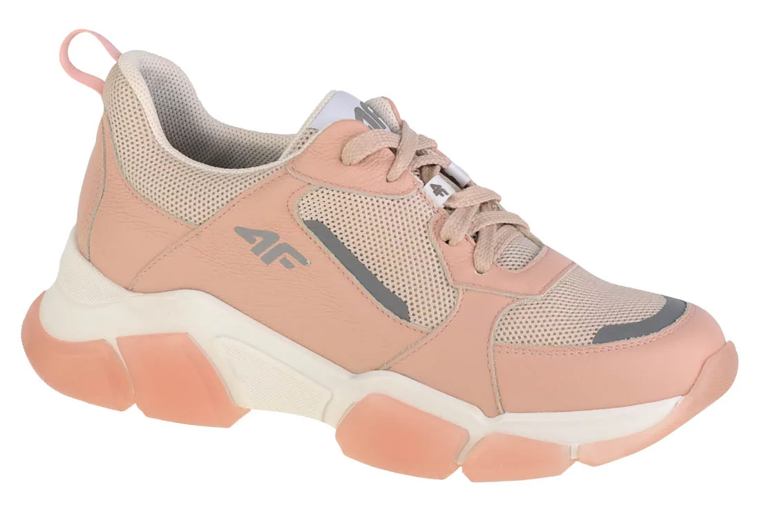 4F Wmn's Casual H4L-OBDL254-56S, Damskie, Różowe, buty sneakers, skóra licowa, rozmiar: 38