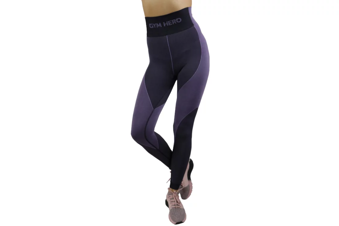 GymHero Leggins HEATHER, Damskie, Fioletowe, leginsy, poliamid, rozmiar: XS
