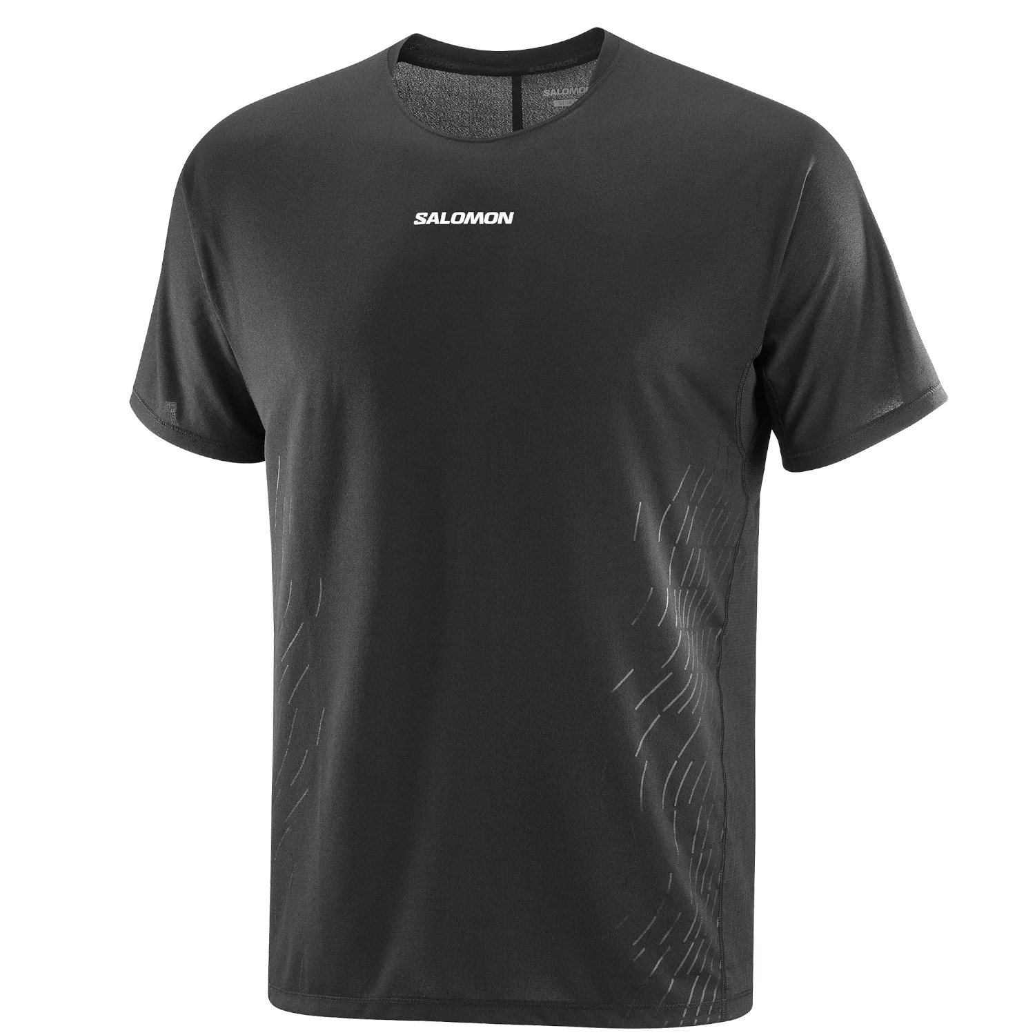 Salomon Sense Aero SS Tee Gfx M LC2699800, Męskie, Czarne, t-shirty, poliester, rozmiar: L