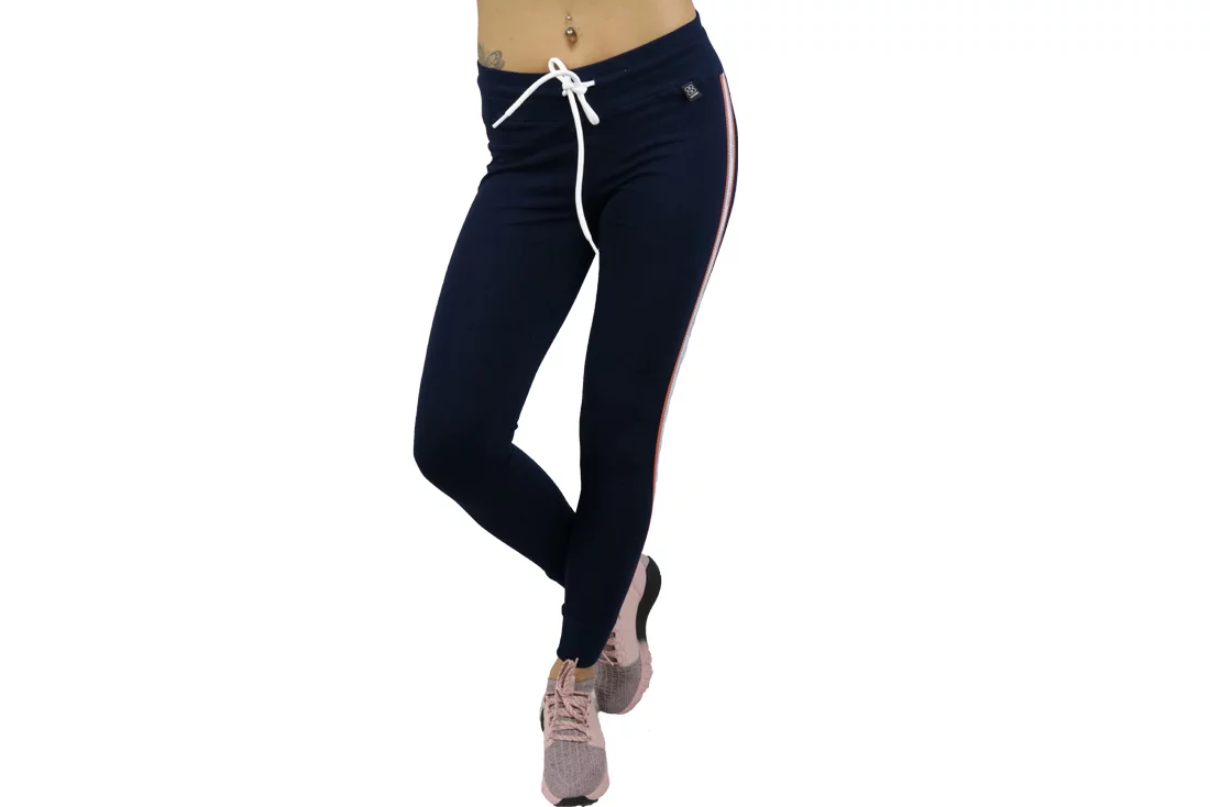 GymHero Leggins LEGG-RACE, Damskie, Granatowe, leginsy, bawełna, rozmiar: XS