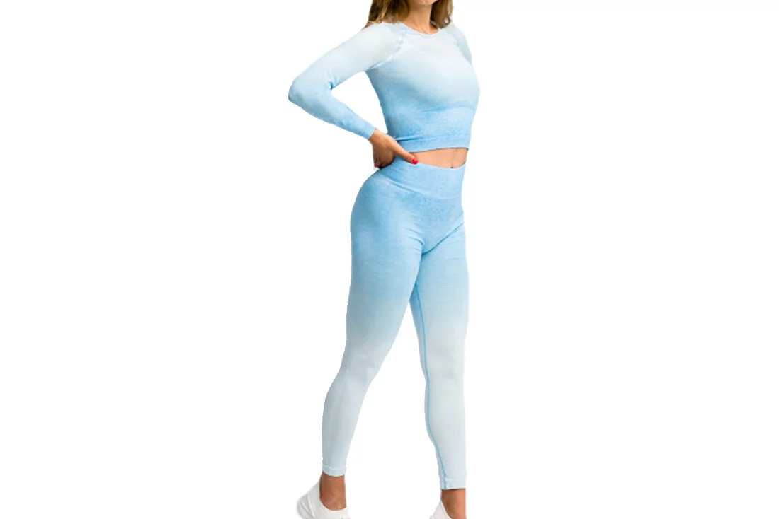 GymHero Ombre Rushguard Longsleeve LONG-BABYBLUE, Damskie, Niebieskie, longsleevy, poliamid, rozmiar: L