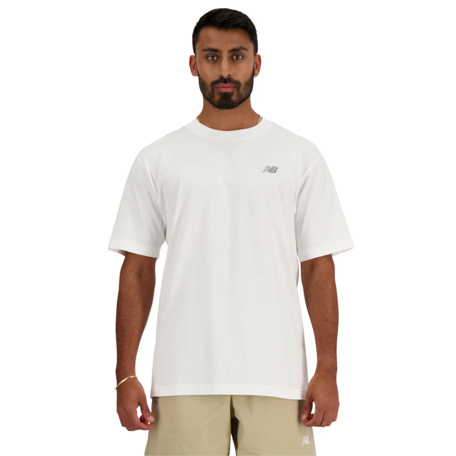 New Balance Sport Essentials Cotton T-Shirt MT41509WT, Męskie, Białe, t-shirty, bawełna, rozmiar: S