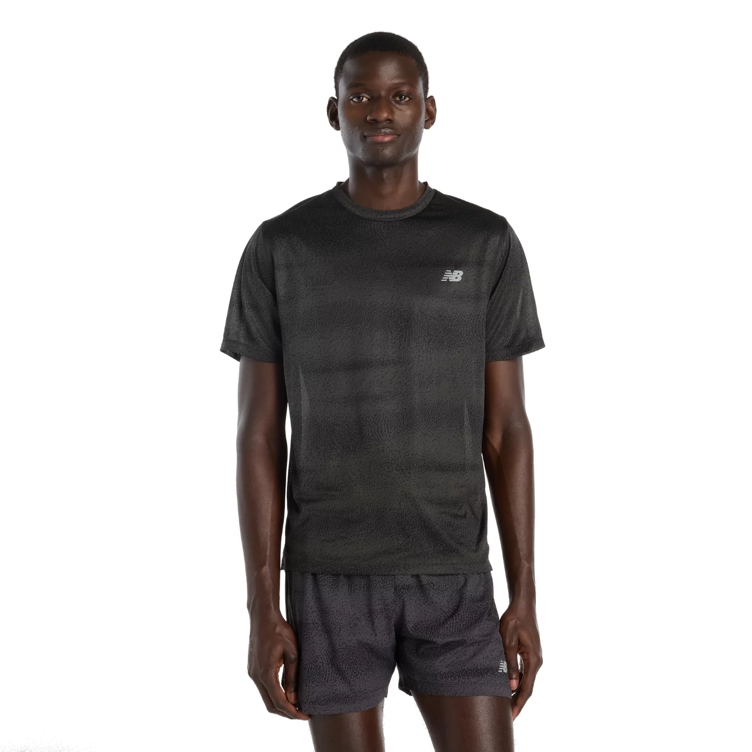 New Balance Athletics Printed T-Shirt Bgr MT61G4S7BGR, Męskie, Czarne, t-shirty, poliester, rozmiar: M