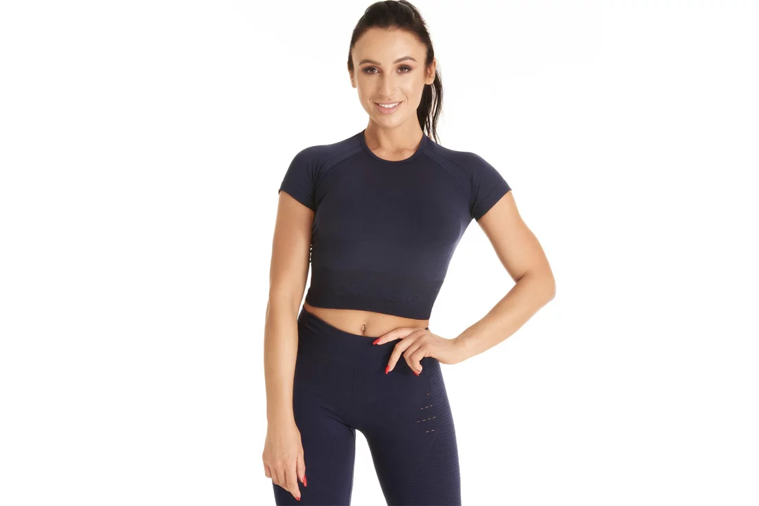 GymHero T-shirt NAVY-DEEP, Damskie, Granatowe, t-shirty, poliester, rozmiar: XS