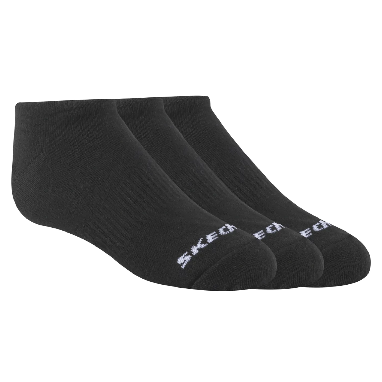 Skechers 3pk Unisex Non Terry No Show S114041-001, Unisex, Czarne, skarpetki, bawełna, rozmiar: 43-46