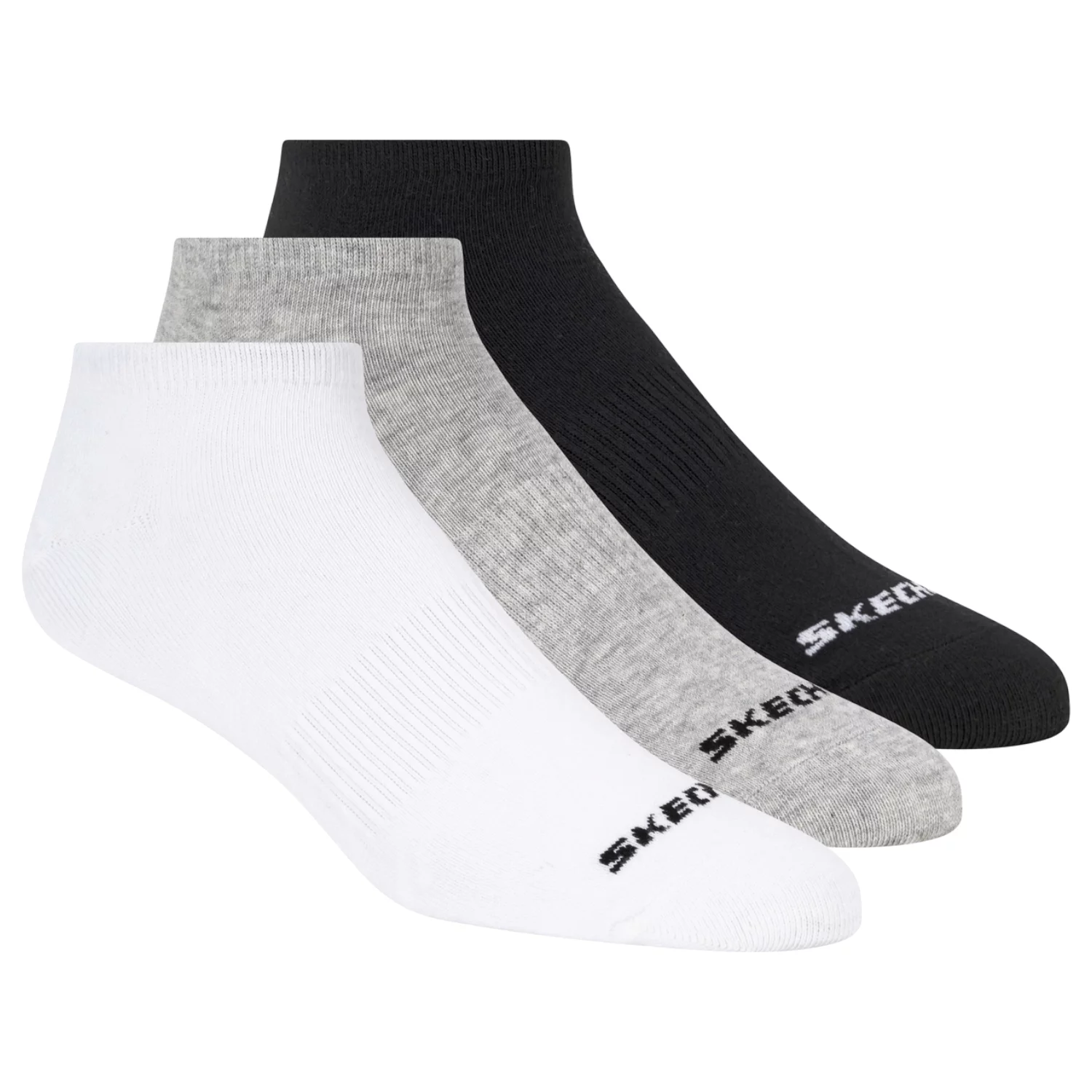 Skechers 3pk Unisex Non Terry No Show S114041-107, Unisex, Białe, skarpetki, bawełna, rozmiar: 39-42