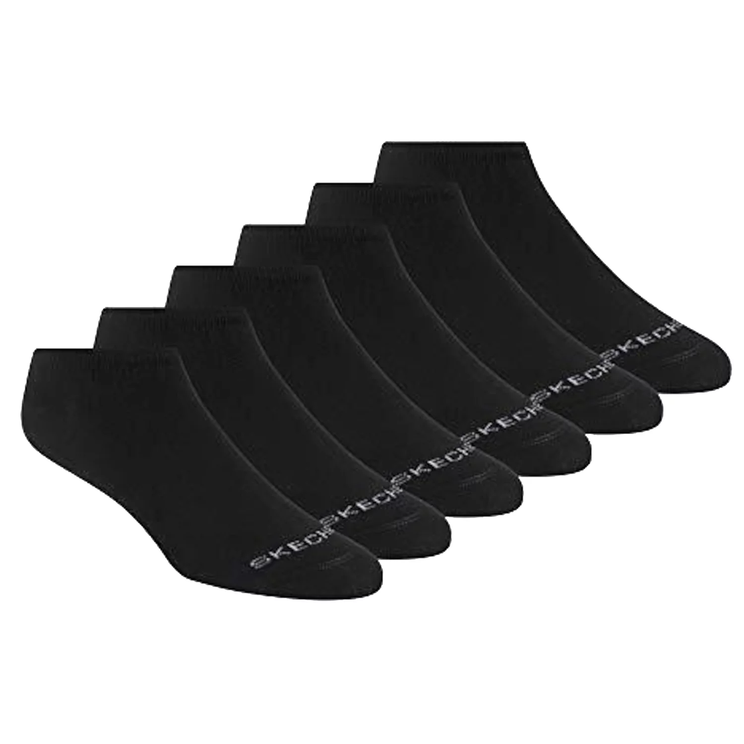 Skechers 6pk Womens Cotton Nshw Socks S116979-BLK, Unisex, Czarne, skarpetki, bawełna, rozmiar:
