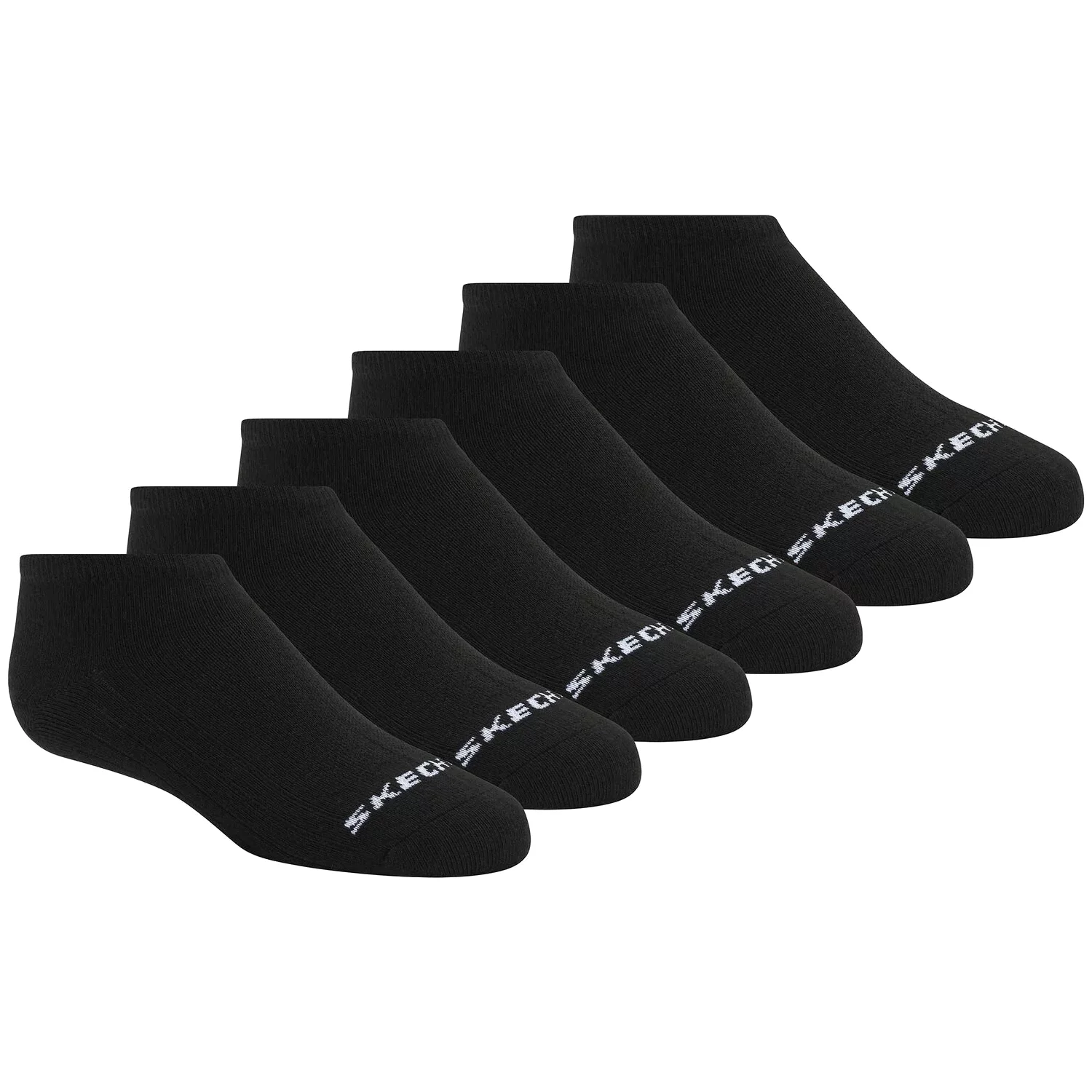 Skechers 6pk Core Lowcut Lg Socks S118209-BLK, Unisex, Czarne, skarpetki, poliester, rozmiar: 35-38