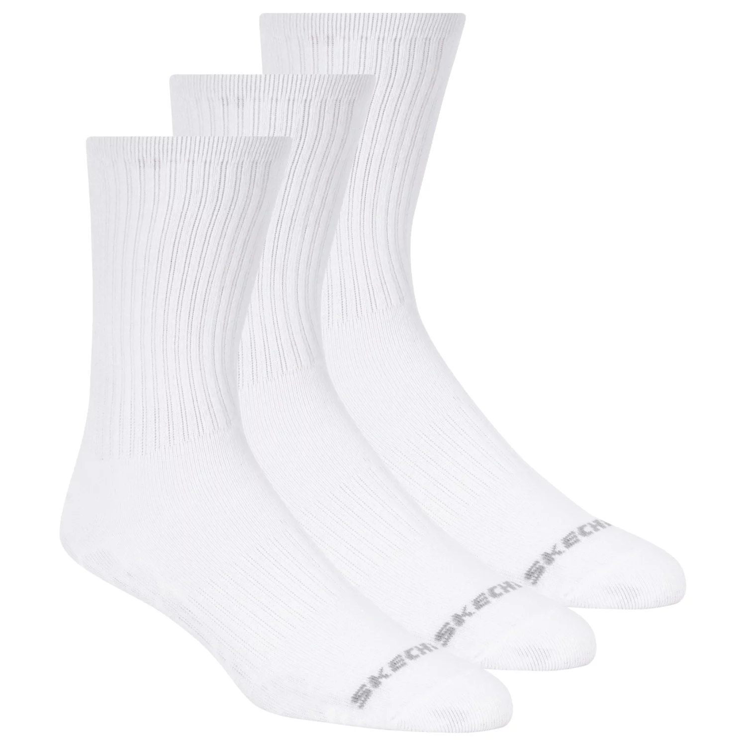 Skechers 3pk Unisex Non Terry Crew S601102-100, Unisex, Białe, skarpetki, bawełna, rozmiar: 43-46
