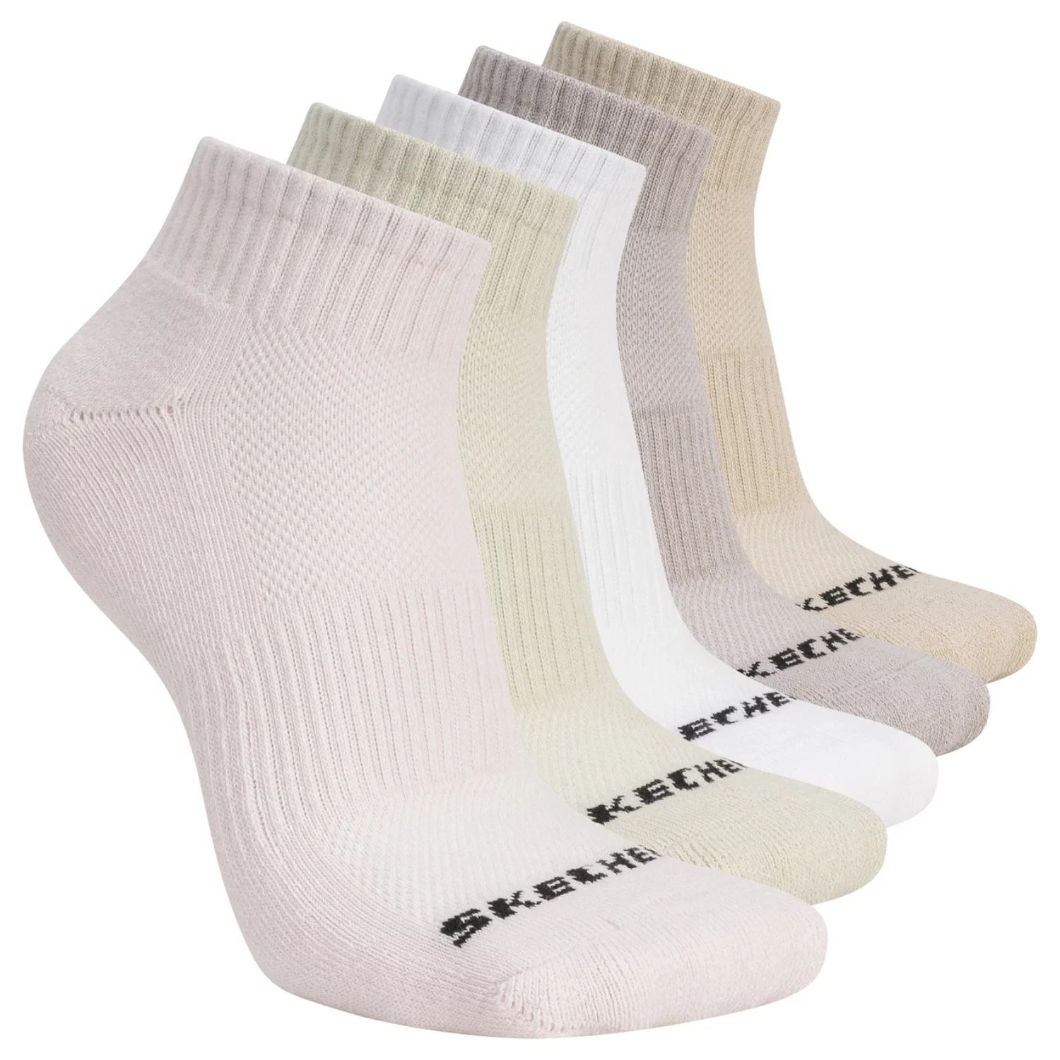 Skechers 5pk Unisex 1/2 Terry Qtr Crew S602095-680, Unisex, Różowe, skarpetki, poliester, rozmiar: 39-42