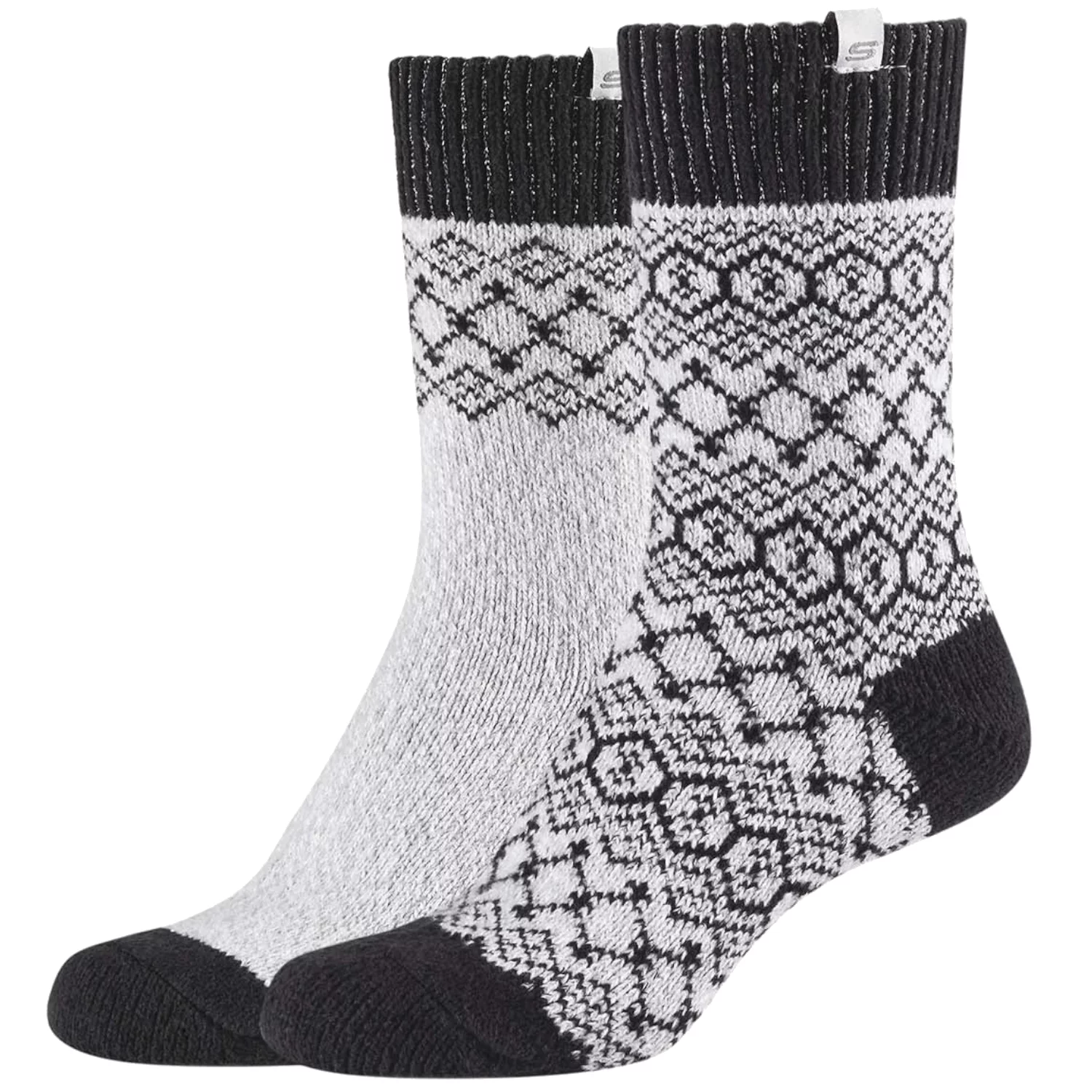 Skechers Casual Cozy Jacquard 2PPK Socks SK41047-9202, Damskie, Szare, skarpetki, poliester, rozmiar: 35-38