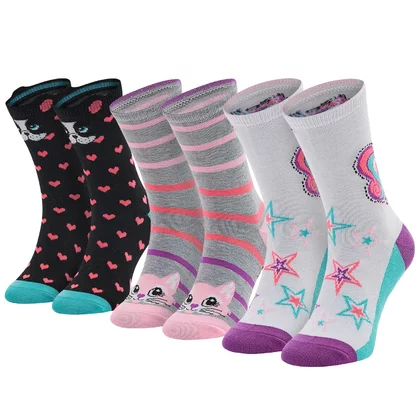 Skechers 3PPK Girls Casual Fancy Unicorn Socks SK41063-1000
