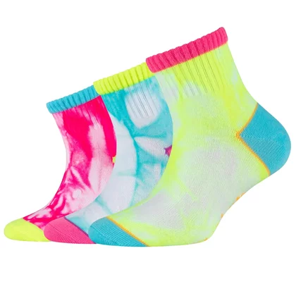 Skechers 3PPK Girls Casual Fancy Tie Die Socks SK41076-1001