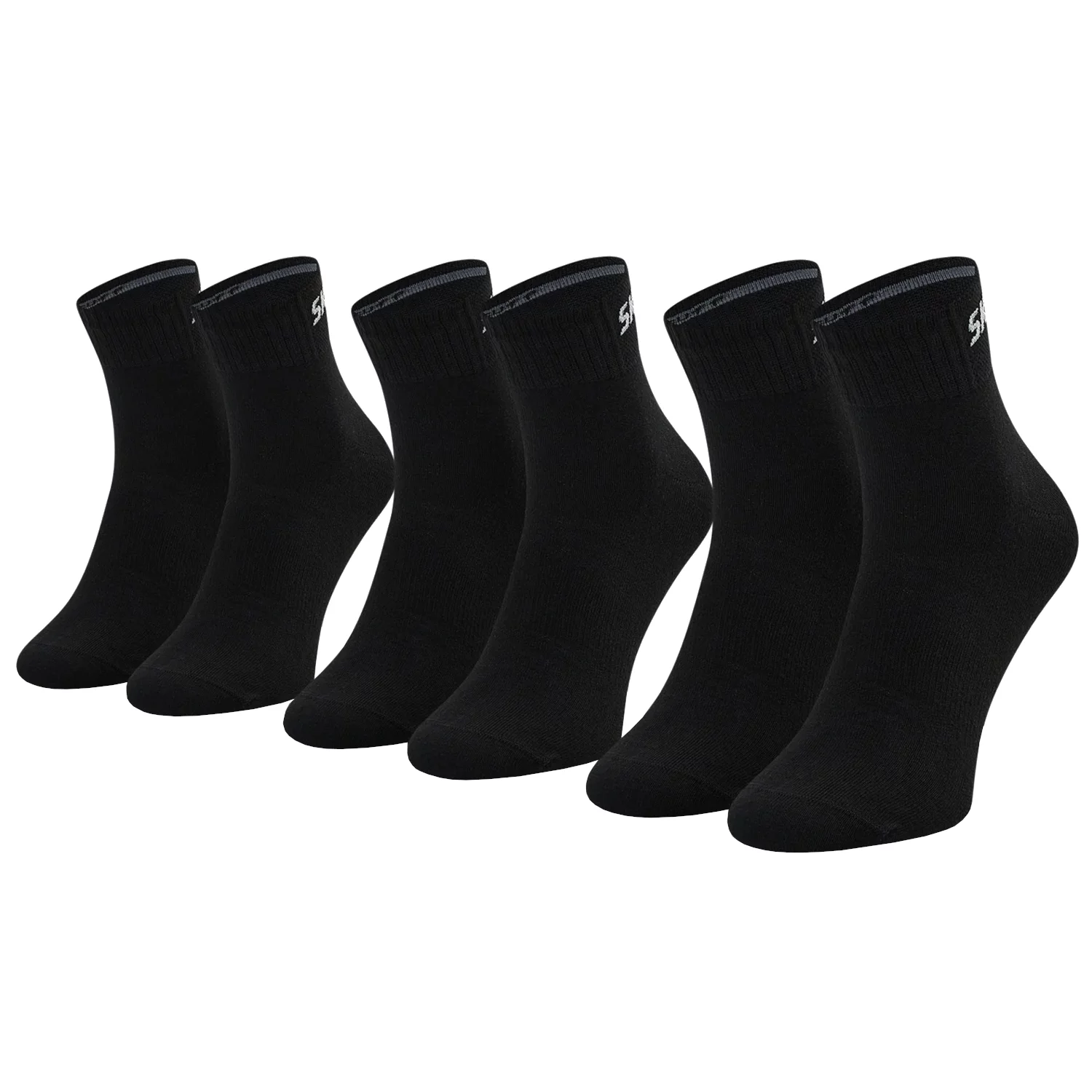 Skechers 3PPK Unisex Mesh Ventilation Quarter Socks SK42017-9999, Unisex, Czarne, skarpetki, bawełna, rozmiar: 35-38