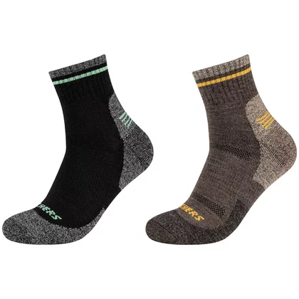 Skechers 2PPK Men Trail Wool Quarter Socks SK42052-8997