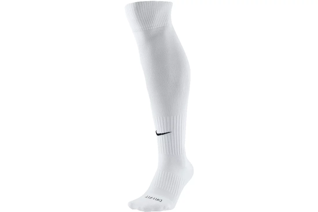 Nike Dri-FIT Academy Sock SX5728-100, Unisex, Białe, getry piłkarskie, nylon, rozmiar: 46-50