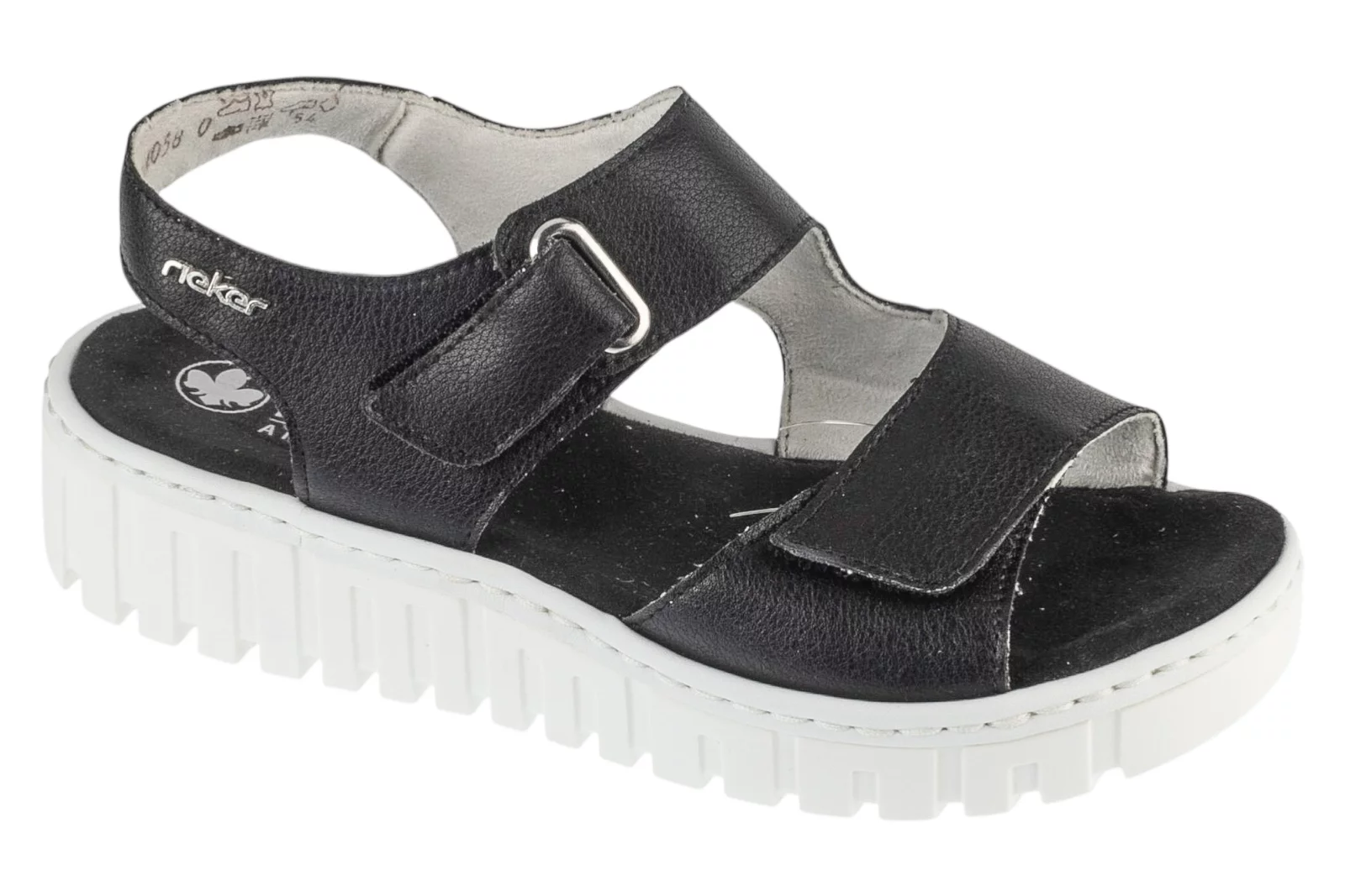 Rieker Sandals V1382-00, Damskie, Czarne, sandały, skóra licowa, rozmiar: 38